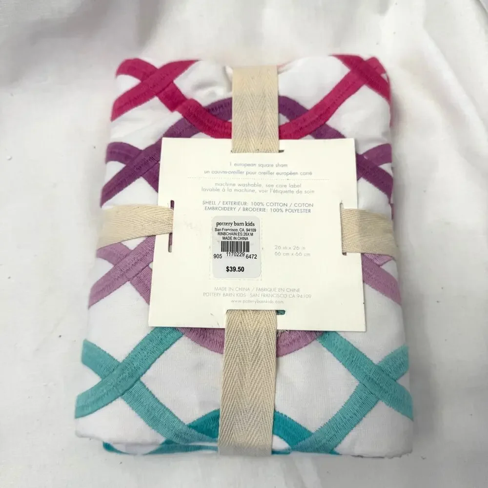 Pottery Barn Kids Rainbow Chain Decorative Sham European Square Sham